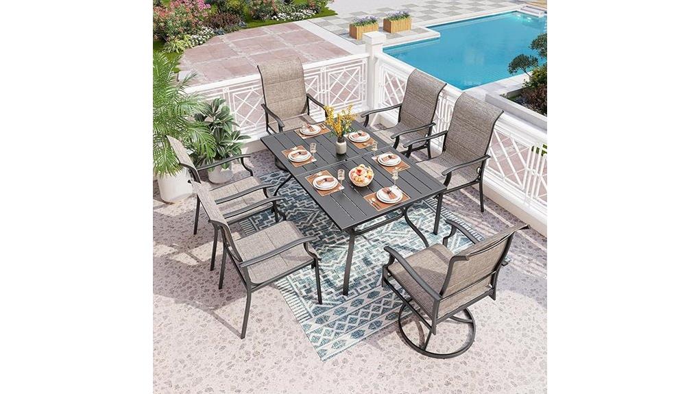 outdoor metal 7 piece dining set