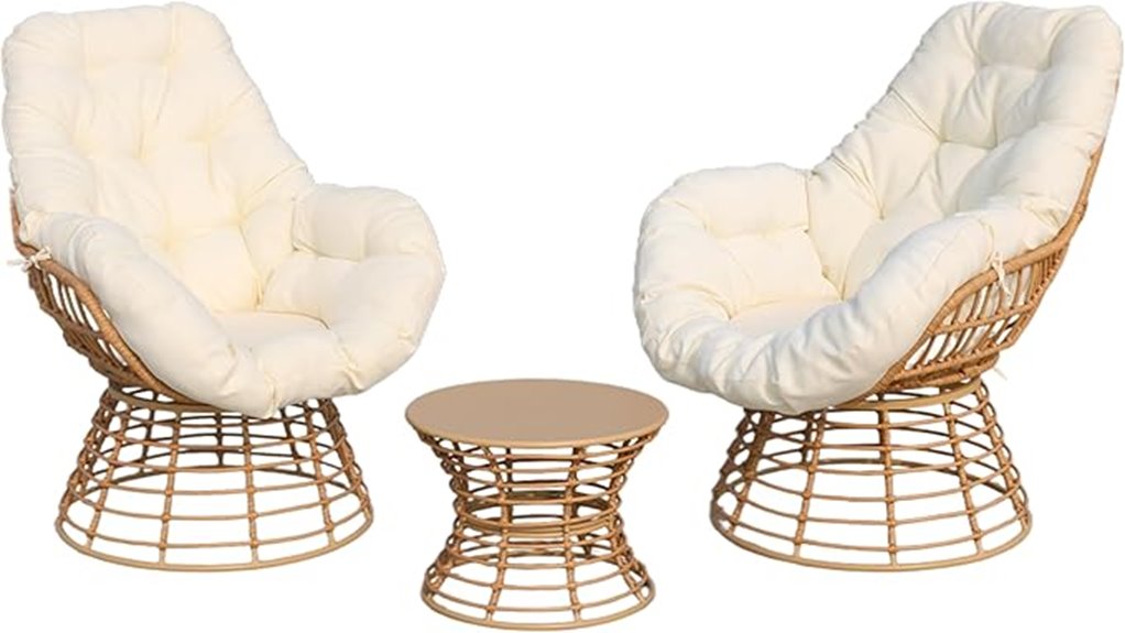 outdoor three piece swivel chairs outdoor three piece swivel chairs
