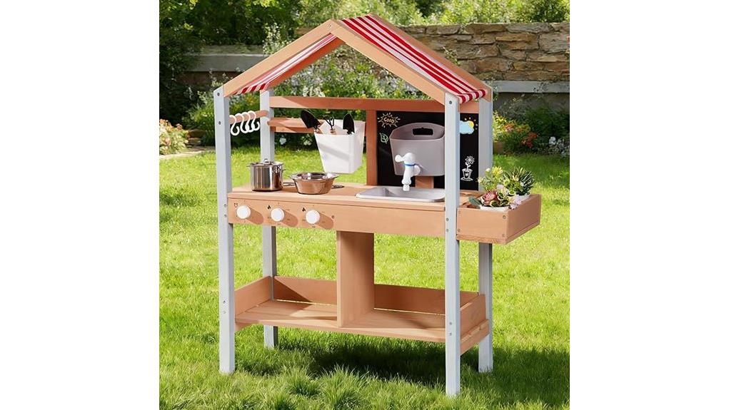 outdoor wooden kids mud kitchen