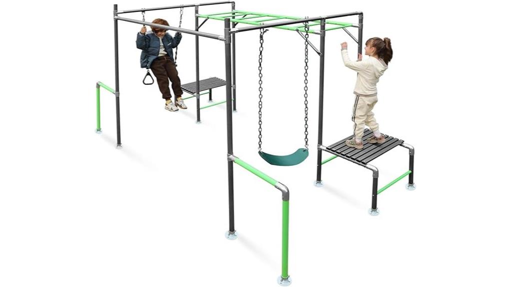 outdoor wooden monkey bars frame