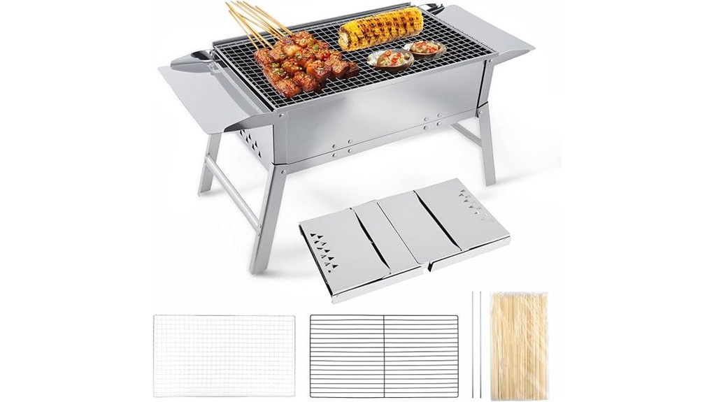 portable foldable charcoal grill