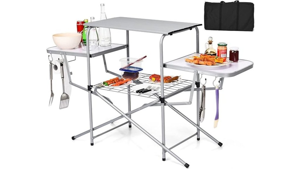 portable folding grill table