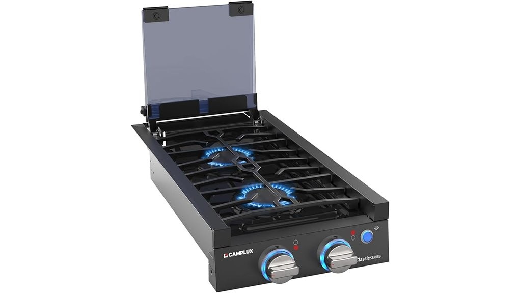 portable two burner propane cooktop
