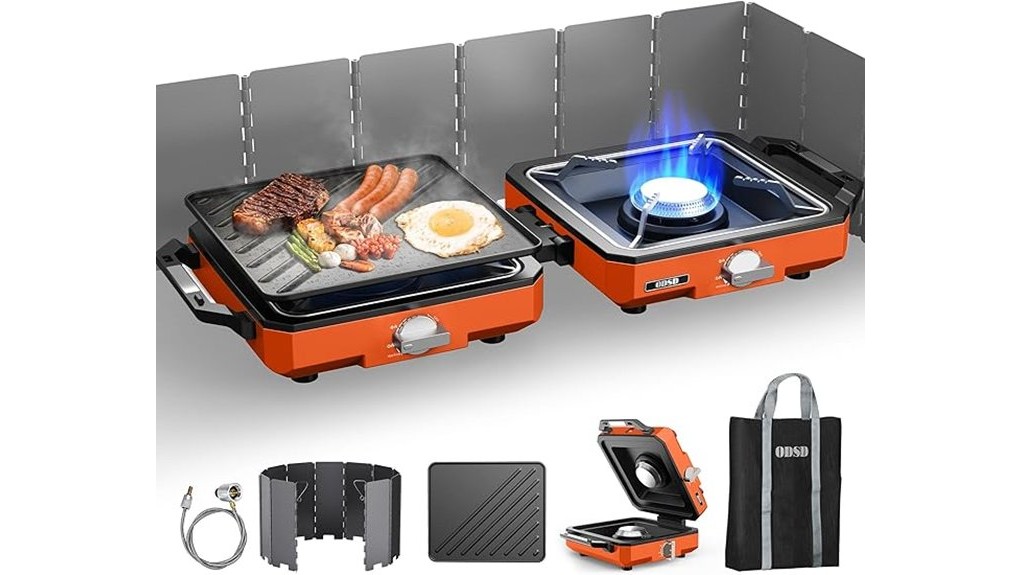 portable two burner stainless camping