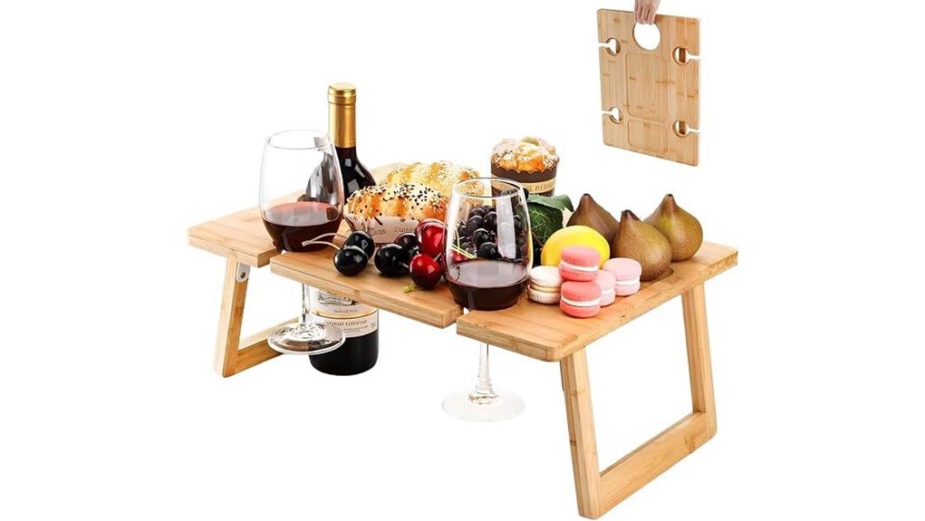 portable wine picnic table
