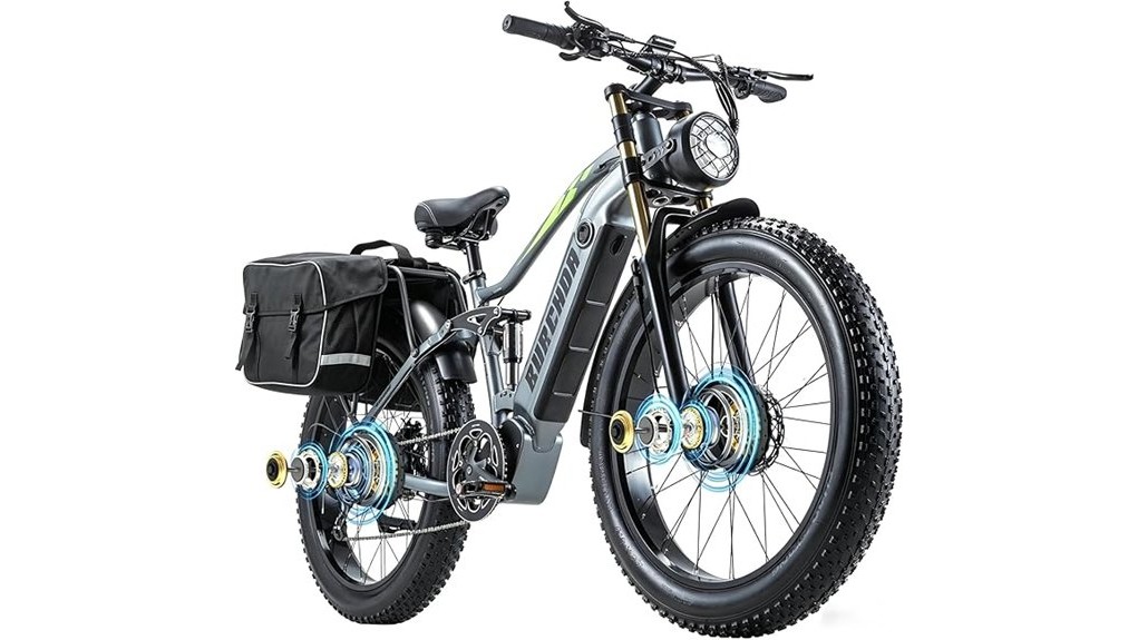 powerful dual motor adult e bike