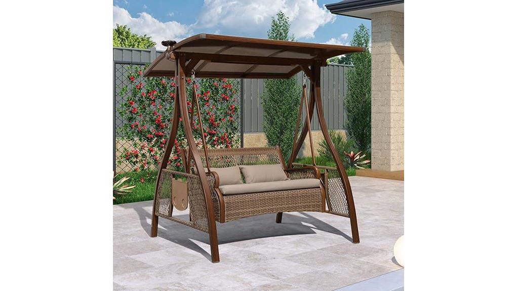 purple leaf canopy swing chair