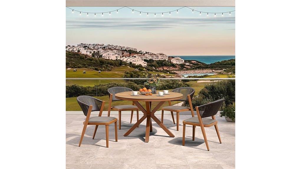 purple leaf outdoor dining set