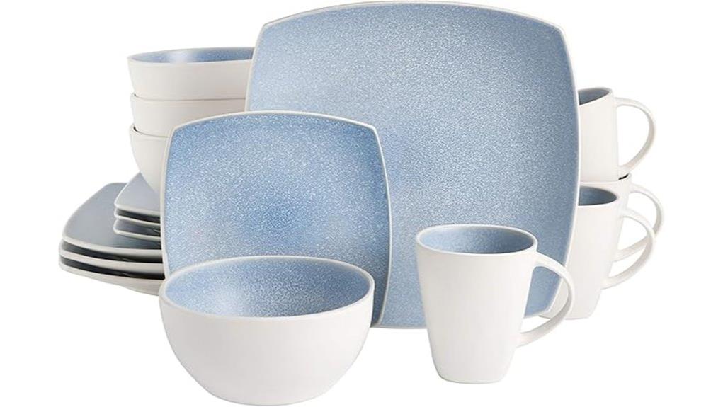 reactive glaze stoneware dinnerware set