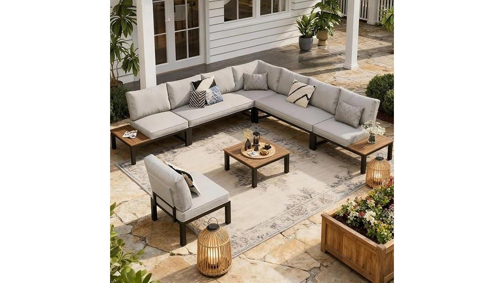 seven piece outdoor patio set