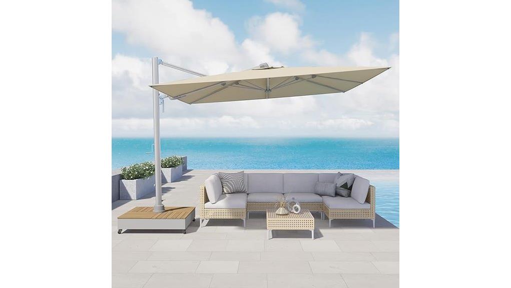spacious 10x13 foot patio umbrella
