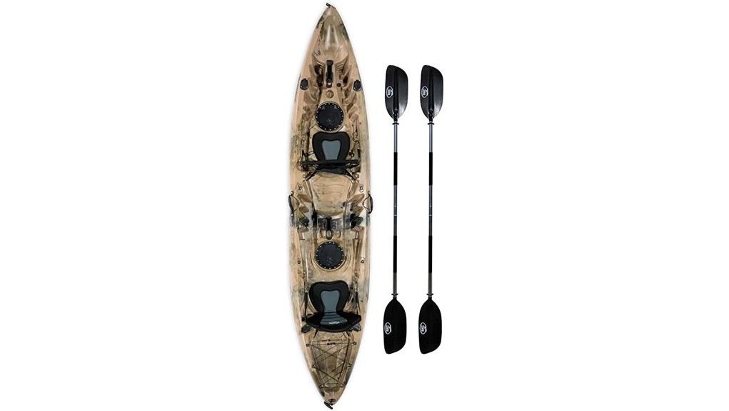 stable roomy tandem fishing kayak