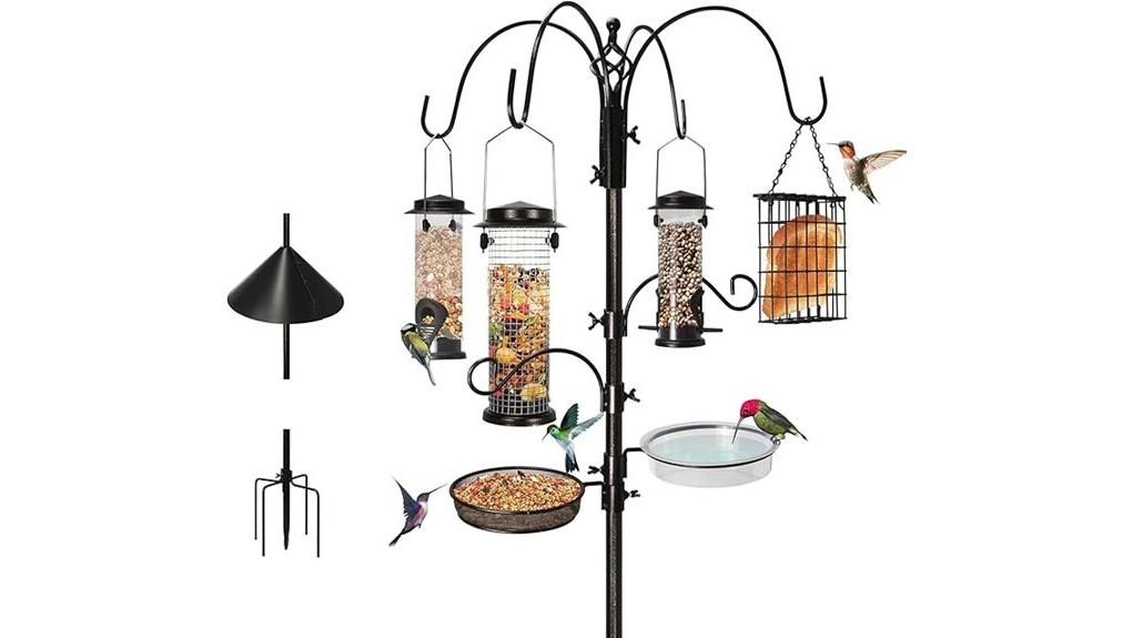 sturdy six hook bird feeder