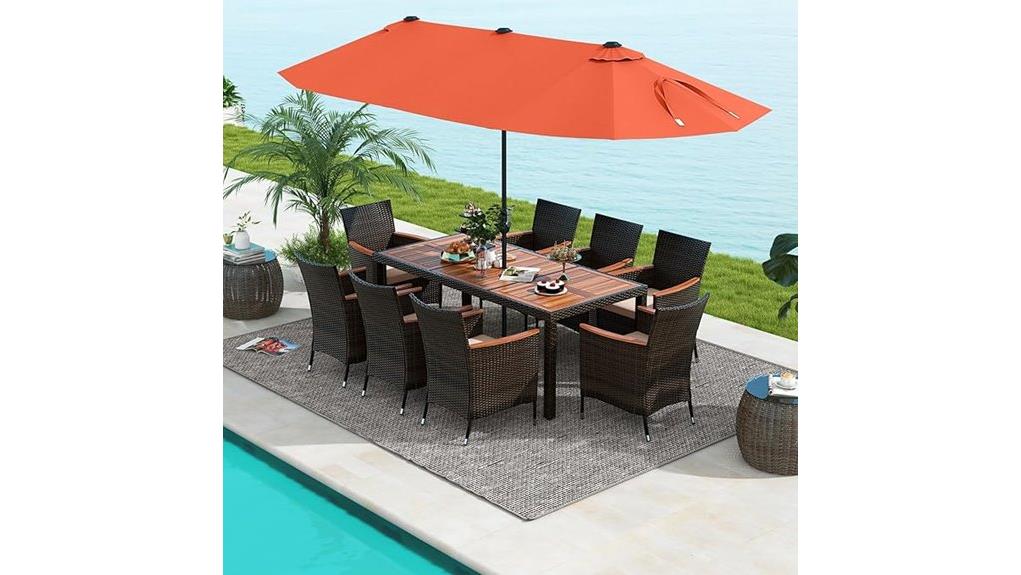 tangkula 11 piece rattan dining