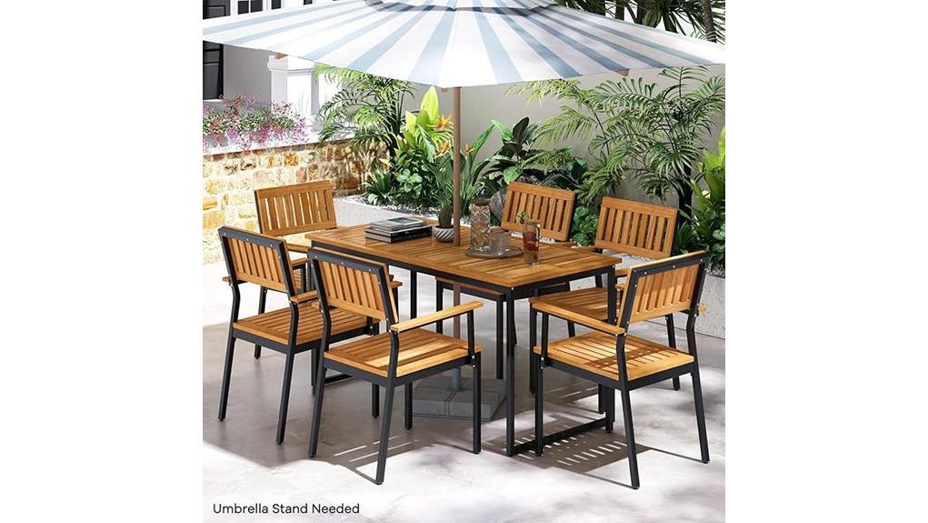 tangkula seven piece outdoor dining