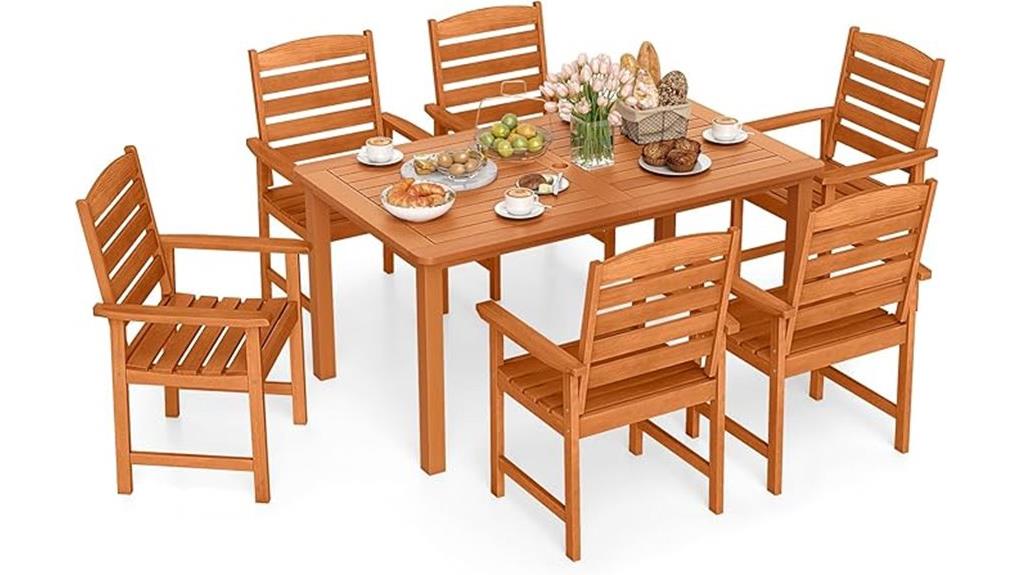 tangkula seven piece outdoor dining