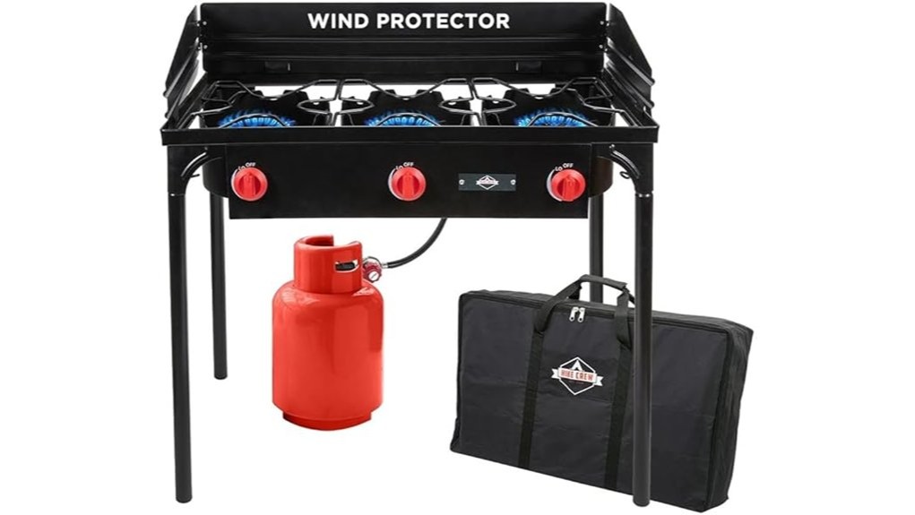 three burner cast iron stove
