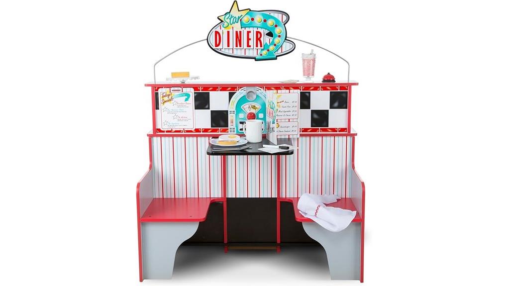 wooden double sided pretend diner