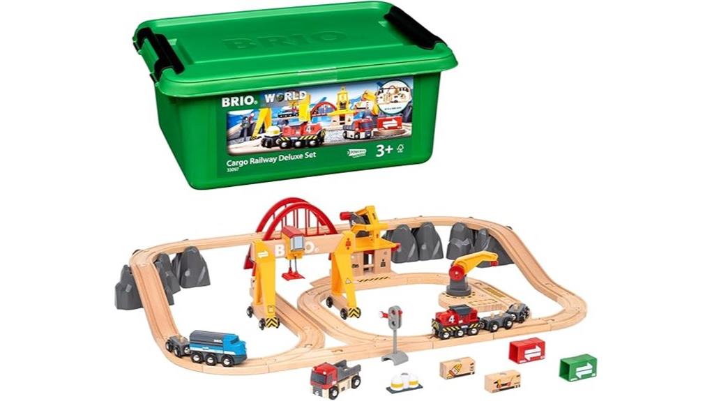 wooden freight train set