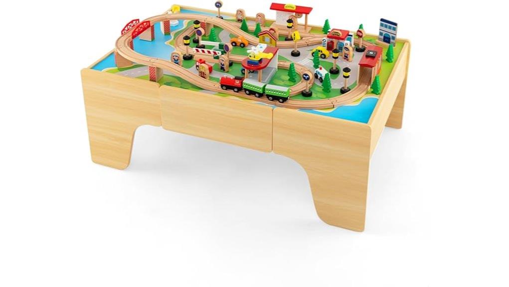 wooden honey joy train table