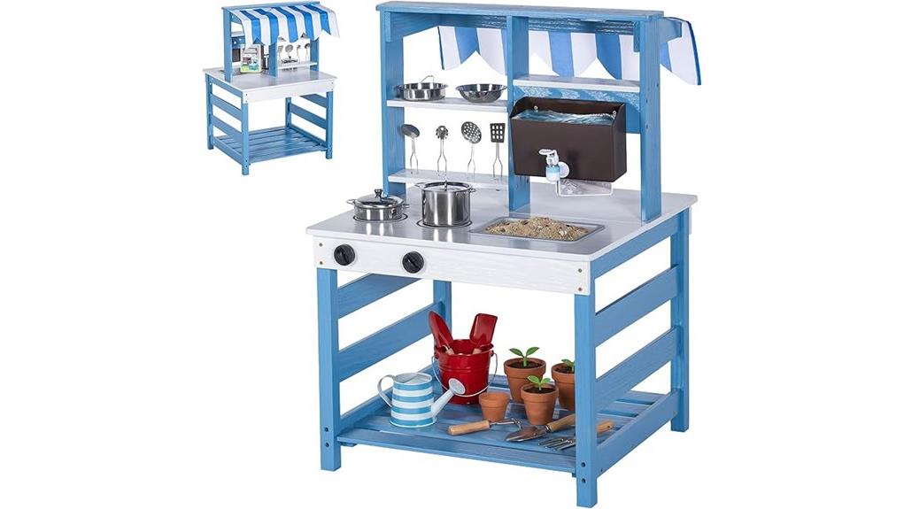 wooden outdoor mud kitchen