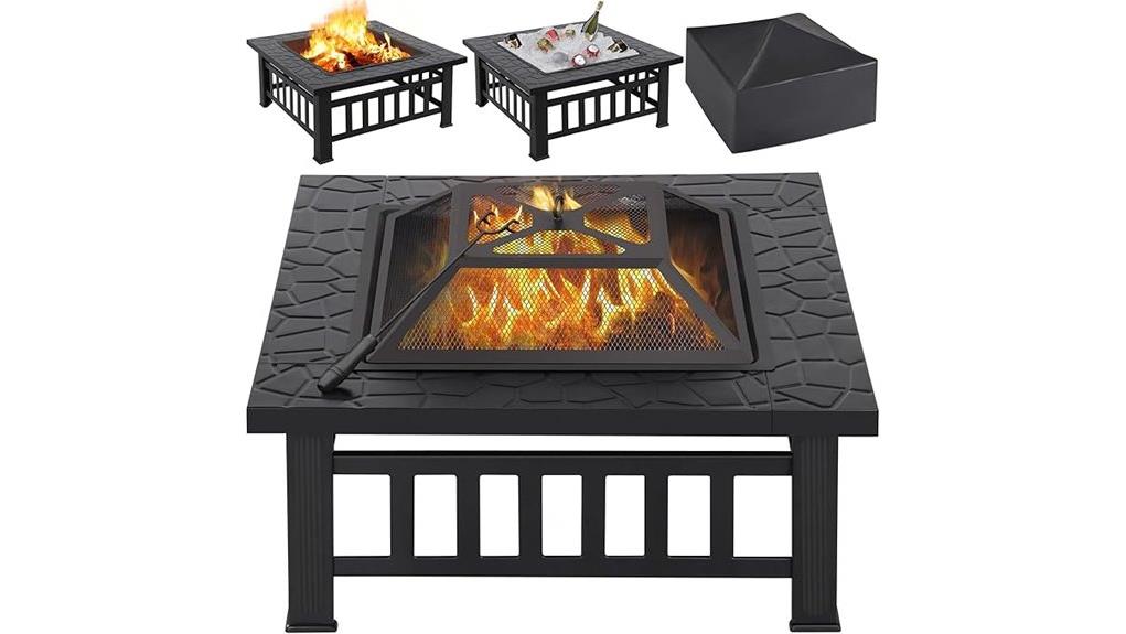 yaheetech 32 inch multifunctional firepit