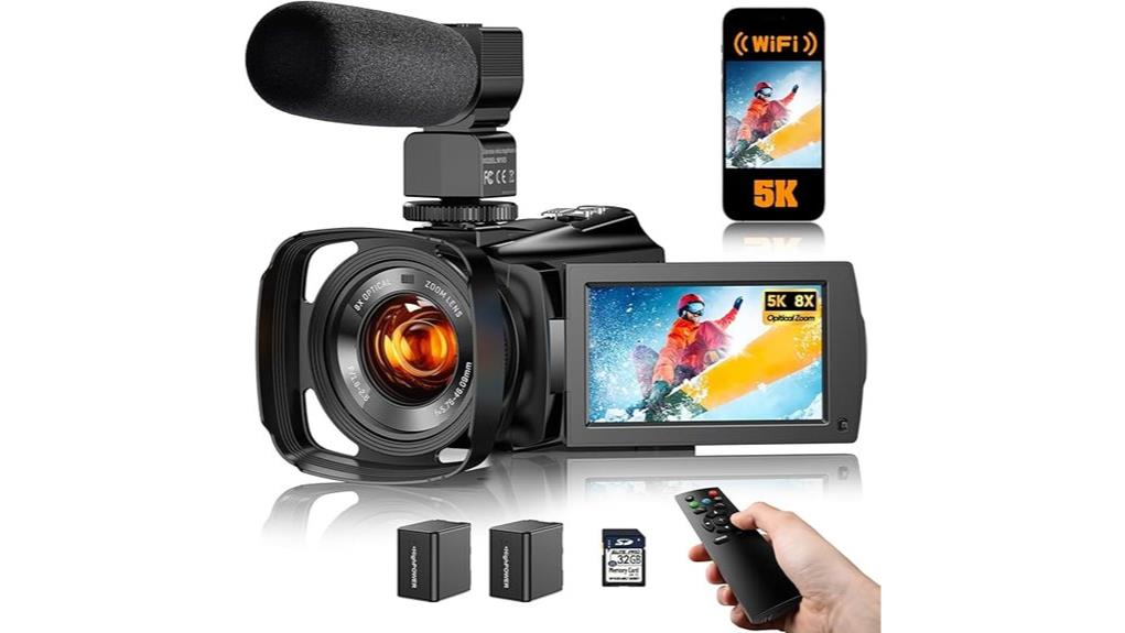 5k 8x optical zoom camcorder