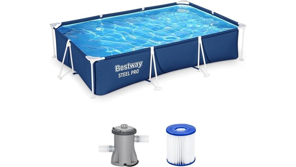 rectangular 9 8x6 6ft steel pool
